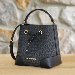 Michael Kors Mercer Bucket Logo Small Black Crossbody